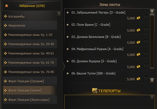 Фарм-локации — броня